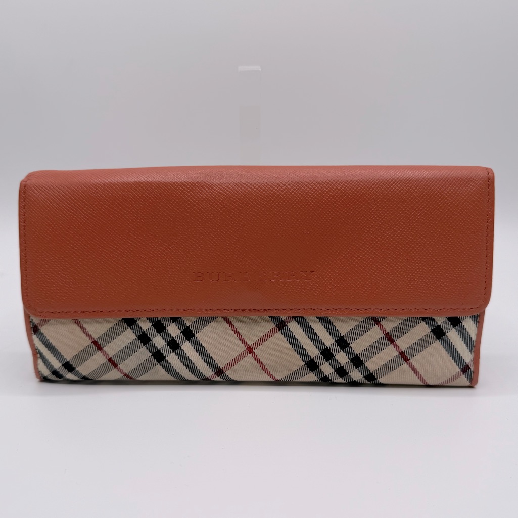 Burberry Orange Wallet Luxurious Leather Design